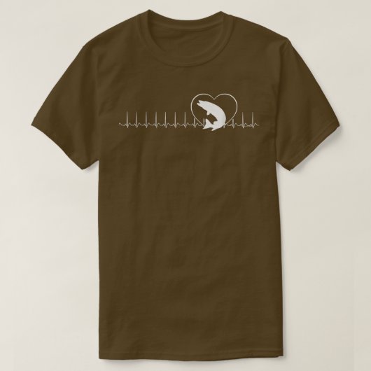 ハートビートムスキー魚釣りアングラギフト Tシャツ (デザイン正面)