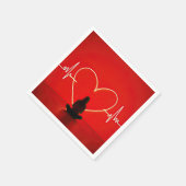 ハートビートライン付きヨガポーズ スタンダードカクテルナプキン (角)