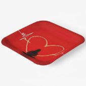 ハートビートライン付きヨガポーズ ペーパープレート (傾斜あり)