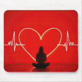 ハートビートライン付きヨガポーズ マウスパッド (正面)