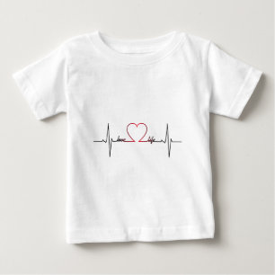 ハートビートラブライフ感動的引用文ベビー ベビーTシャツ
