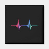 ハートビートレインボープライドLGBTQ Ally マグネット (正面)