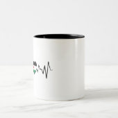 ハートビートレバノンパレスチナ統一旗。 ツートーンマグカップ (中央)