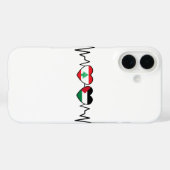 ハートビートレバノンパレスチナ統一旗。 Case-Mate iPhoneケース (裏面 (横))
