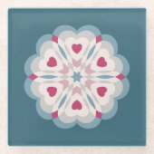 ハートビート万華鏡のように千変万化するパターン ガラスコースター (正面)
