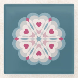 ハートビート万華鏡のように千変万化するパターン ガラスコースター