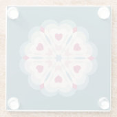 ハートビート万華鏡のように千変万化するパターン ガラスコースター (裏面)