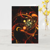 ハートビート抽象芸術アートグリーティングカード カード (黄色い花)