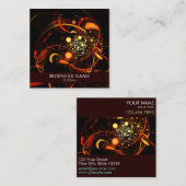 ハートビート抽象芸術アートプロフェッショナル スクエア名刺 (正面/裏面)