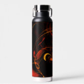 ハートビート抽象芸術アート ウォーターボトル (正面)