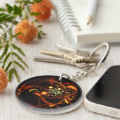 ハートビート抽象芸術アート キーホルダー (正面右)