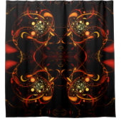 ハートビート抽象芸術アート シャワーカーテン (正面)