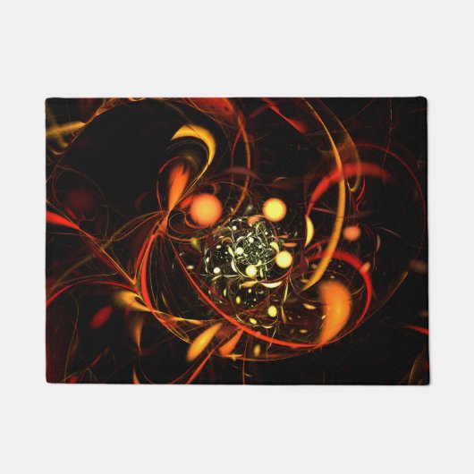 ハートビート抽象芸術アート ドアマット (正面)