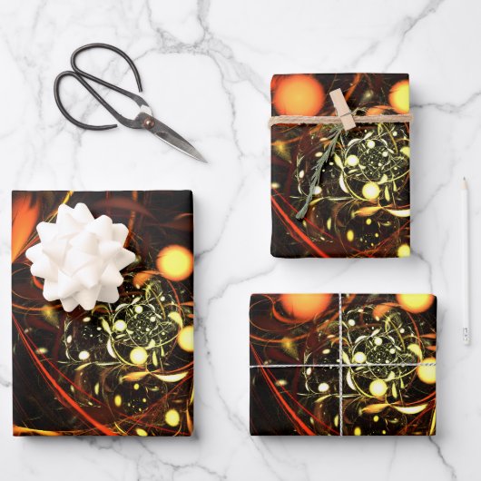 ハートビート抽象芸術アート ラッピングペーパーシート (正面)