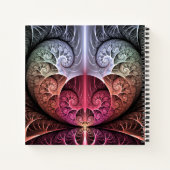 ハートビート抽象芸術超現実的ファンタジーのフラクタル名 ノートブック (裏面)