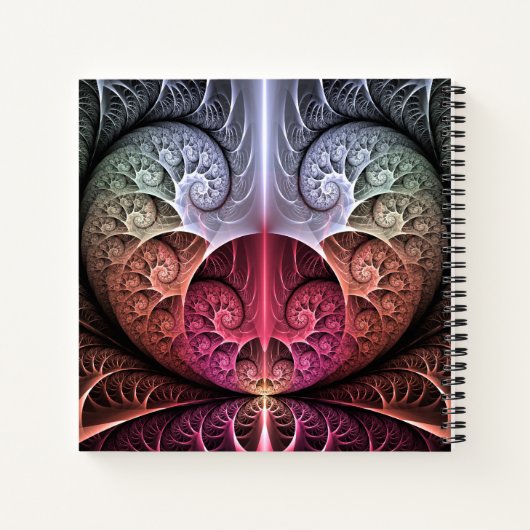 ハートビート抽象芸術超現実的ファンタジーのフラクタル名 ノートブック (裏面)