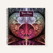 ハートビート抽象芸術超現実的ファンタジーのフラクタル名 ノートブック (正面)