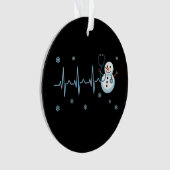 ハートビート看護師の雪だるまクリスマス オーナメント (正面)
