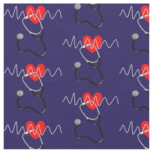 ハートビート線聴診器の記号 ファブリック (クローズアップ)