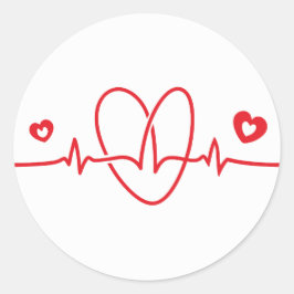 ハートビート落書き ラウンドシール