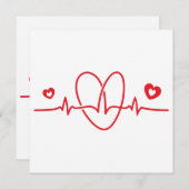 ハートビート落書き 招待状 (正面/裏面)