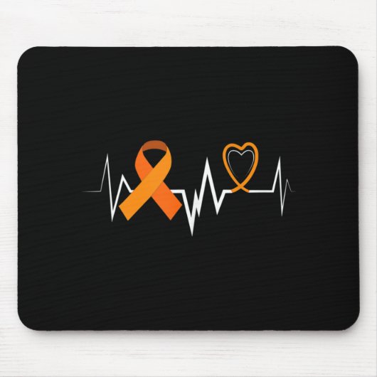 ハートビート製品白血病リボン白血病領域 マウスパッド (正面)