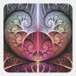 ハートビート、アブストラクト サルエル ファンタジー フラクタル アート スクエアシール