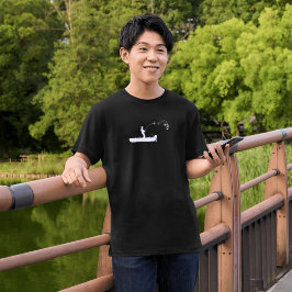ハートビート フィッシングTシャツ,漁師のボートのシルエット Tシャツ
