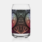ハートビート、抽象的な超現実的フラクタルアート ガラス缶 (右)