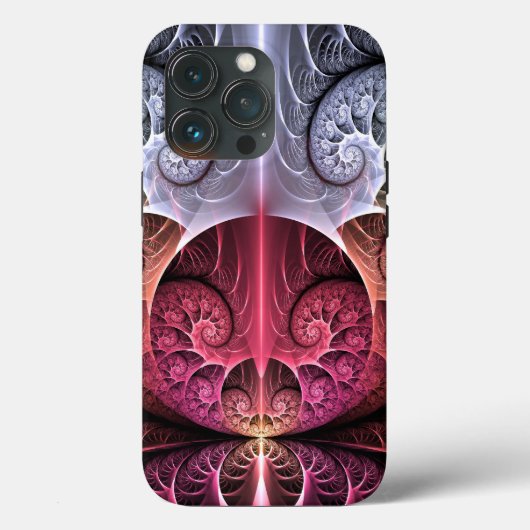 ハートビート、抽象的シュールレアリスム フラクタルアート Case-Mate iPhoneケース (裏面)