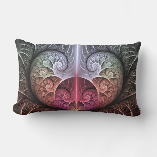 ハートビート、抽象芸術超現実的ファンタジーフラクタル・アート アウトドアクッション (正面)