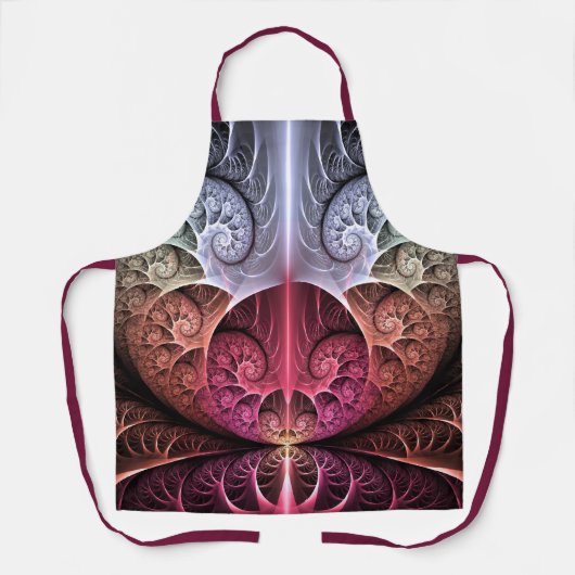 ハートビート、抽象芸術超現実的ファンタジーフラクタル・アート エプロン (正面)
