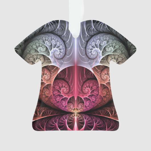 ハートビート、抽象芸術超現実的ファンタジーフラクタル・アート オーナメント (正面)