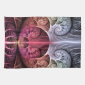 ハートビート、抽象芸術超現実的ファンタジーフラクタル・アート キッチンタオル (横)