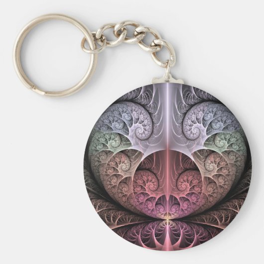 ハートビート、抽象芸術超現実的ファンタジーフラクタル・アート キーホルダー (正面)