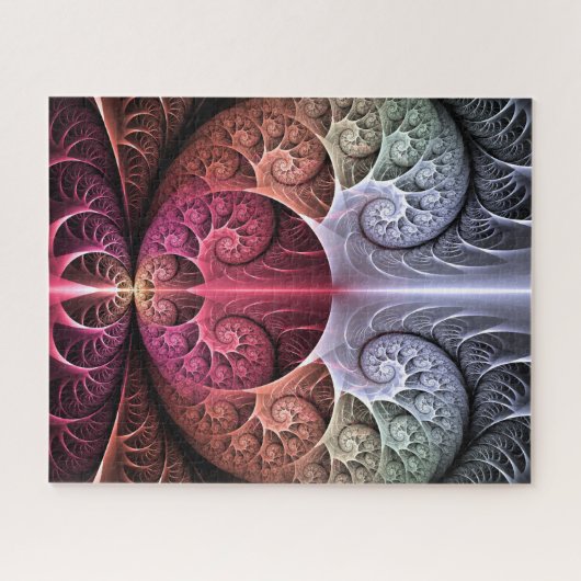 ハートビート、抽象芸術超現実的ファンタジーフラクタル・アート ジグソーパズル (横)