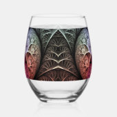 ハートビート、抽象芸術超現実的ファンタジーフラクタル・アート ステムなしワイングラス (右)