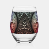 ハートビート、抽象芸術超現実的ファンタジーフラクタル・アート ステムなしワイングラス (左)