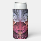 ハートビート、抽象芸術超現実的ファンタジーフラクタル・アート スリム缶クーラー (Seltzer裏面)