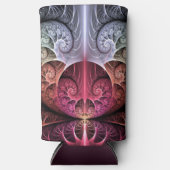 ハートビート、抽象芸術超現実的ファンタジーフラクタル・アート スリム缶クーラー (正面)