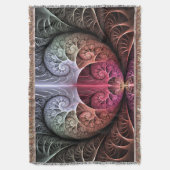 ハートビート、抽象芸術超現実的ファンタジーフラクタル・アート スローブランケット (正面縦)