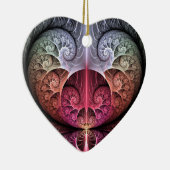 ハートビート、抽象芸術超現実的ファンタジーフラクタル・アート セラミックオーナメント (右)