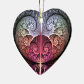 ハートビート、抽象芸術超現実的ファンタジーフラクタル・アート セラミックオーナメント (左)