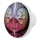 ハートビート、抽象芸術超現実的ファンタジーフラクタル・アート セラミックノブ (右)