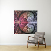 ハートビート、抽象芸術超現実的ファンタジーフラクタル・アート タペストリー (インサイチュ(横))