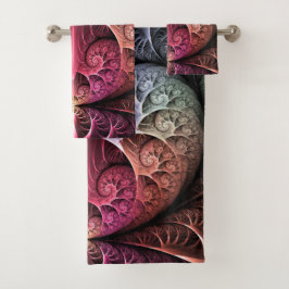 ハートビート、抽象芸術超現実的ファンタジーフラクタル・アート バスタオルセット