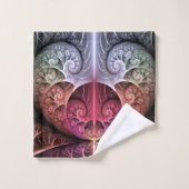 ハートビート、抽象芸術超現実的ファンタジーフラクタル・アート バスタオルセット (ウォッシュタオル)