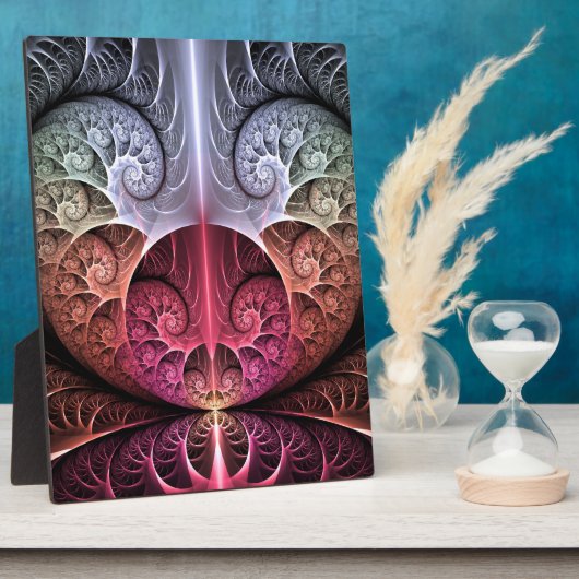ハートビート、抽象芸術超現実的ファンタジーフラクタル・アート フォトプラーク (側面)