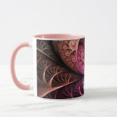 ハートビート、抽象芸術超現実的ファンタジーフラクタル・アート マグカップ (左)