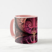 ハートビート、抽象芸術超現実的ファンタジーフラクタル・アート マグカップ (正面左)